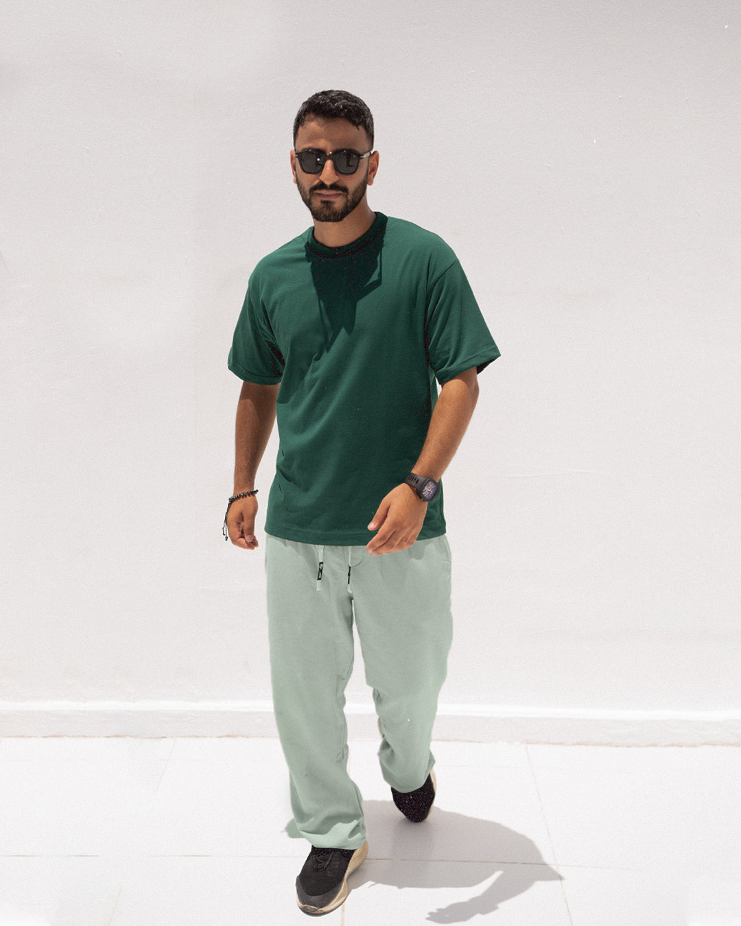 Olive Green T-Shirt & Mint Green Pants Set