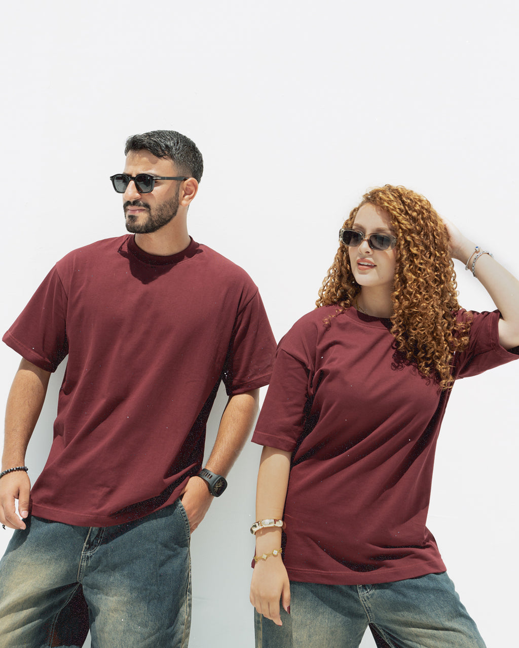 Premium Oversized T-shirt – Burgundy