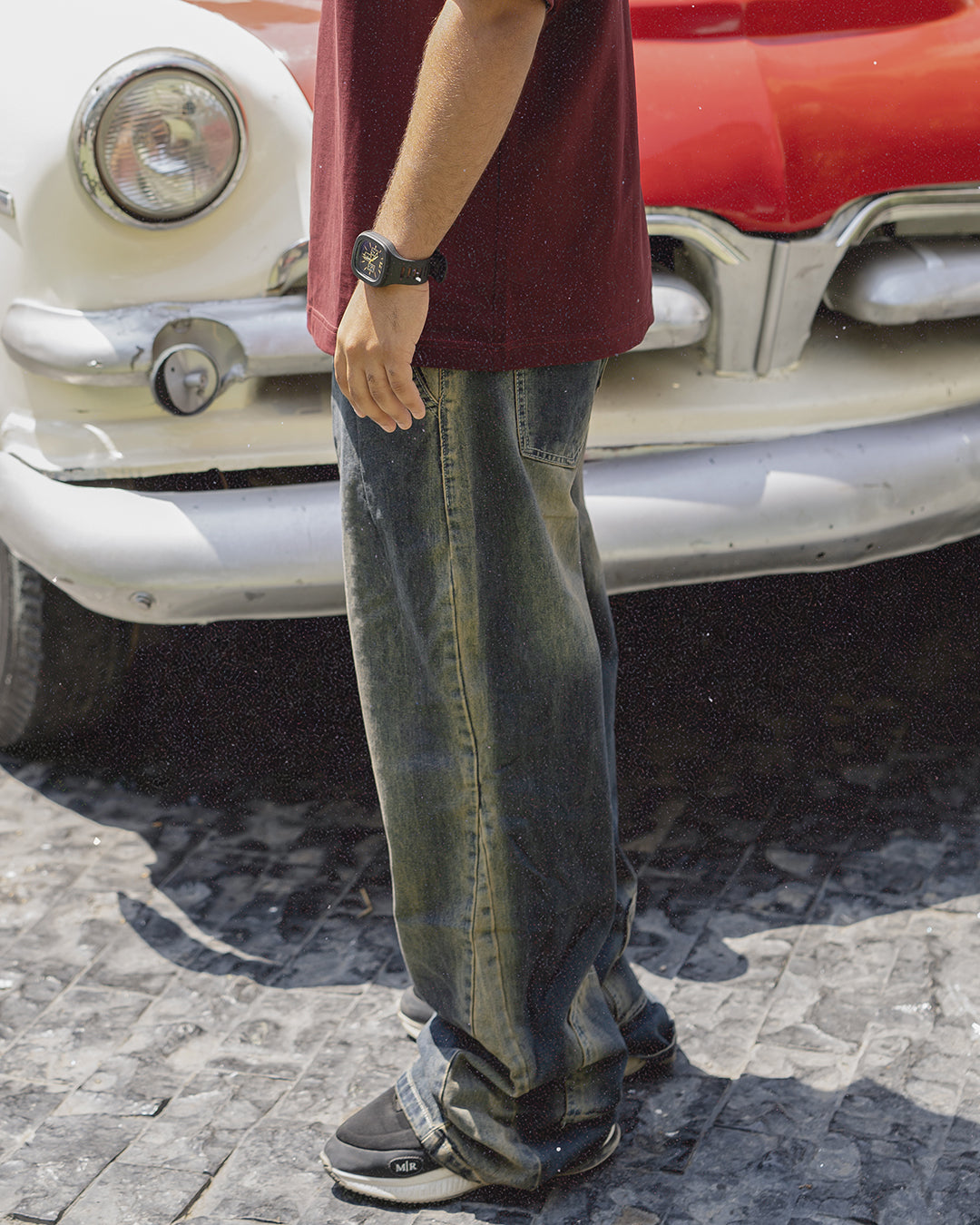 DRIZZ Wide-Leg Cargo Jeans BROWN