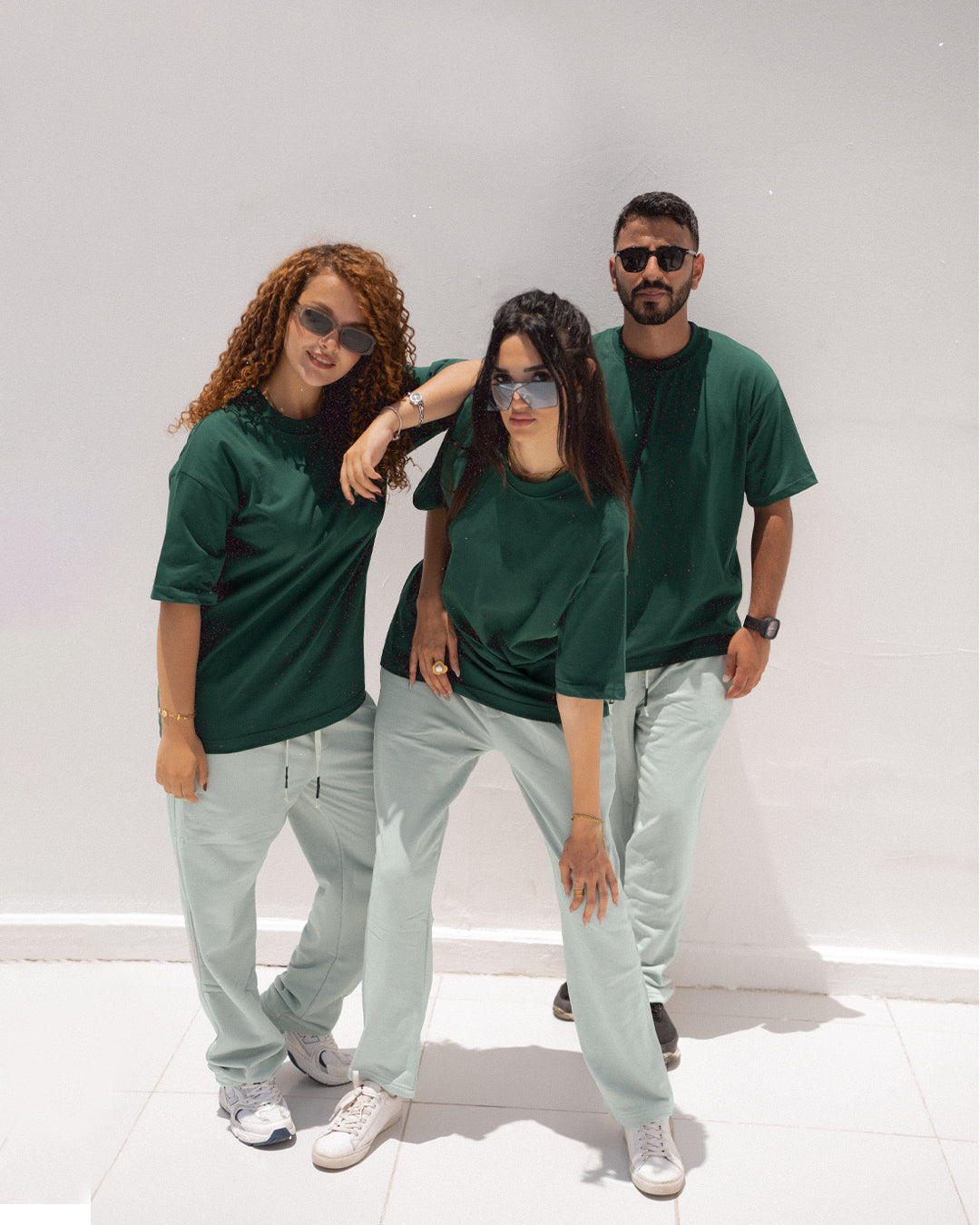 Olive Green T-Shirt & Mint Green Pants Set