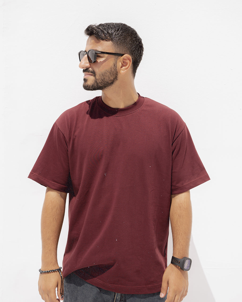 Premium Oversized T-shirt – Burgundy