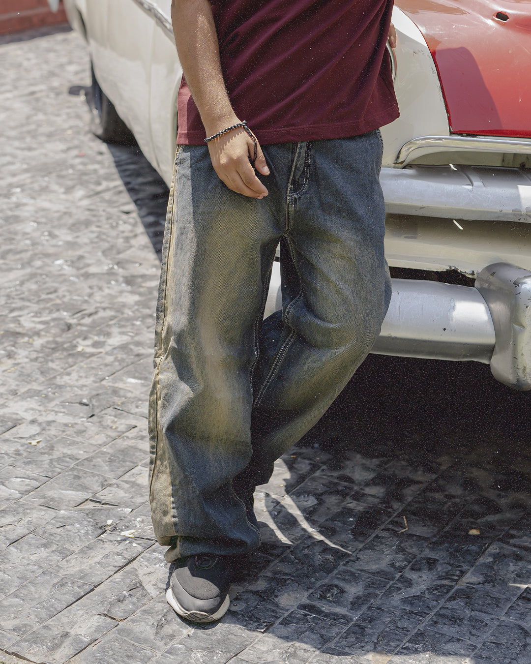 DRIZZ Wide-Leg Cargo Jeans BROWN