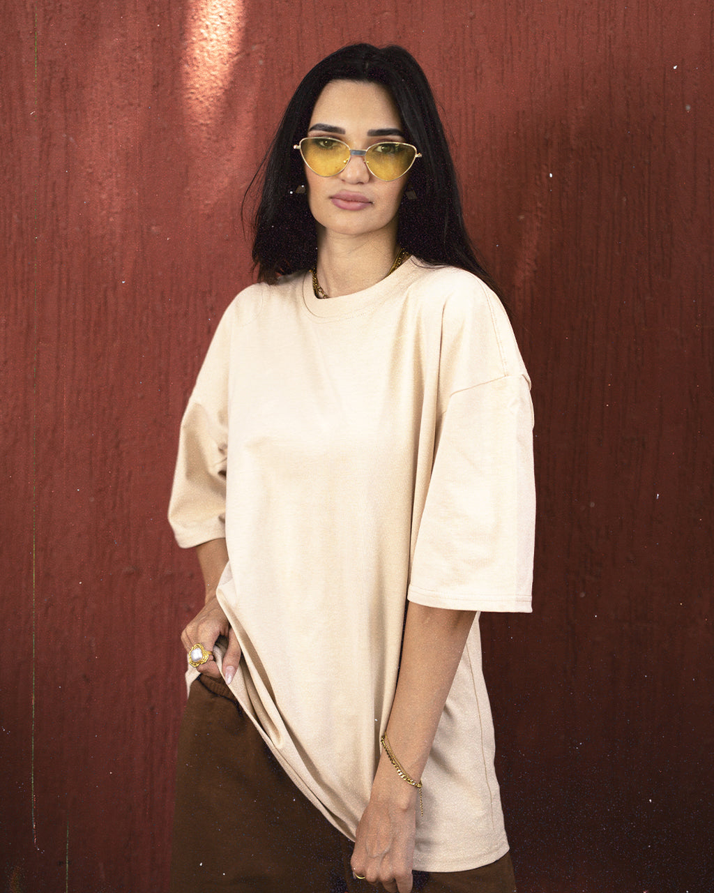 Premium Oversized Beige T-Shirt