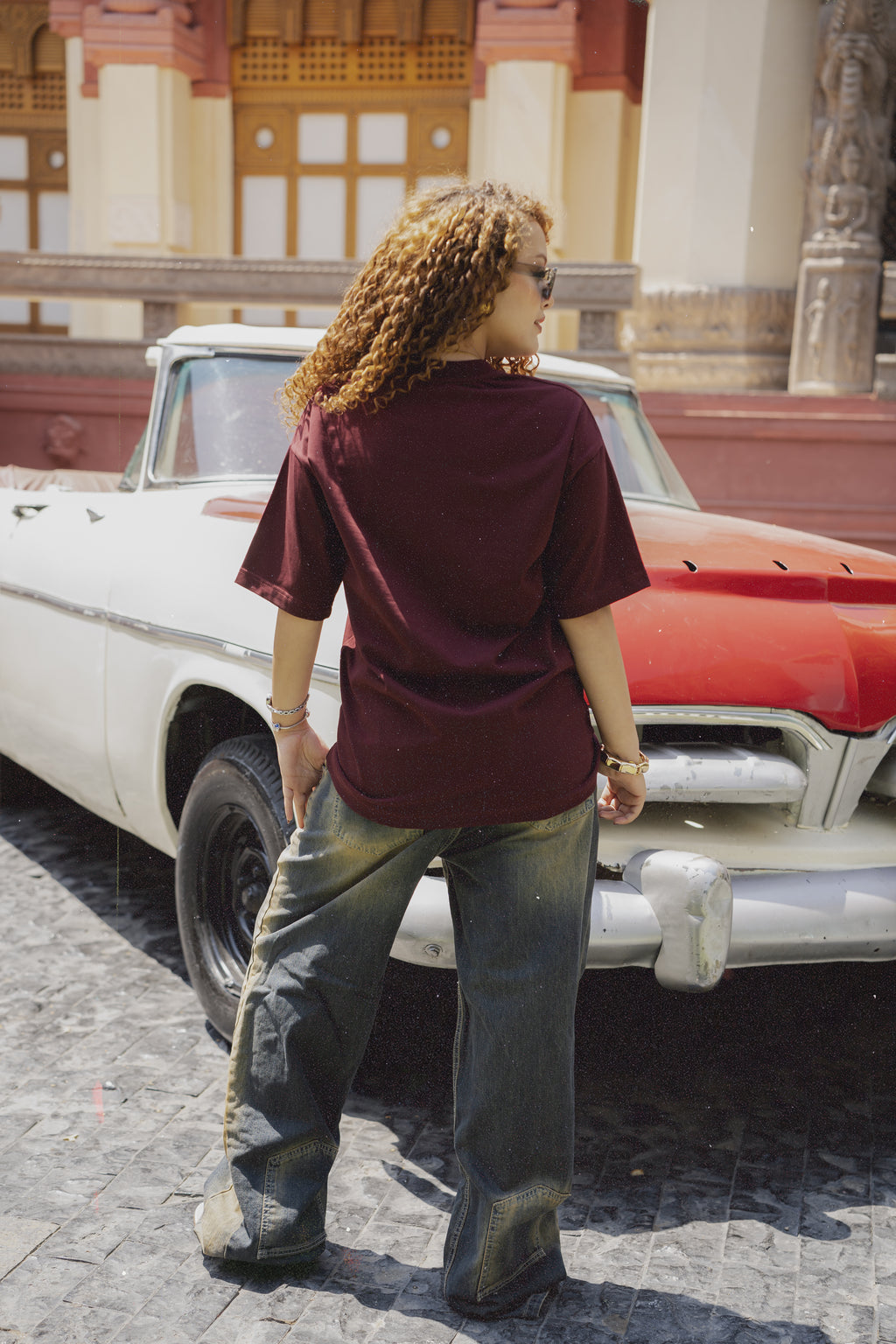 DRIZZ Wide-Leg Cargo Jeans BROWN