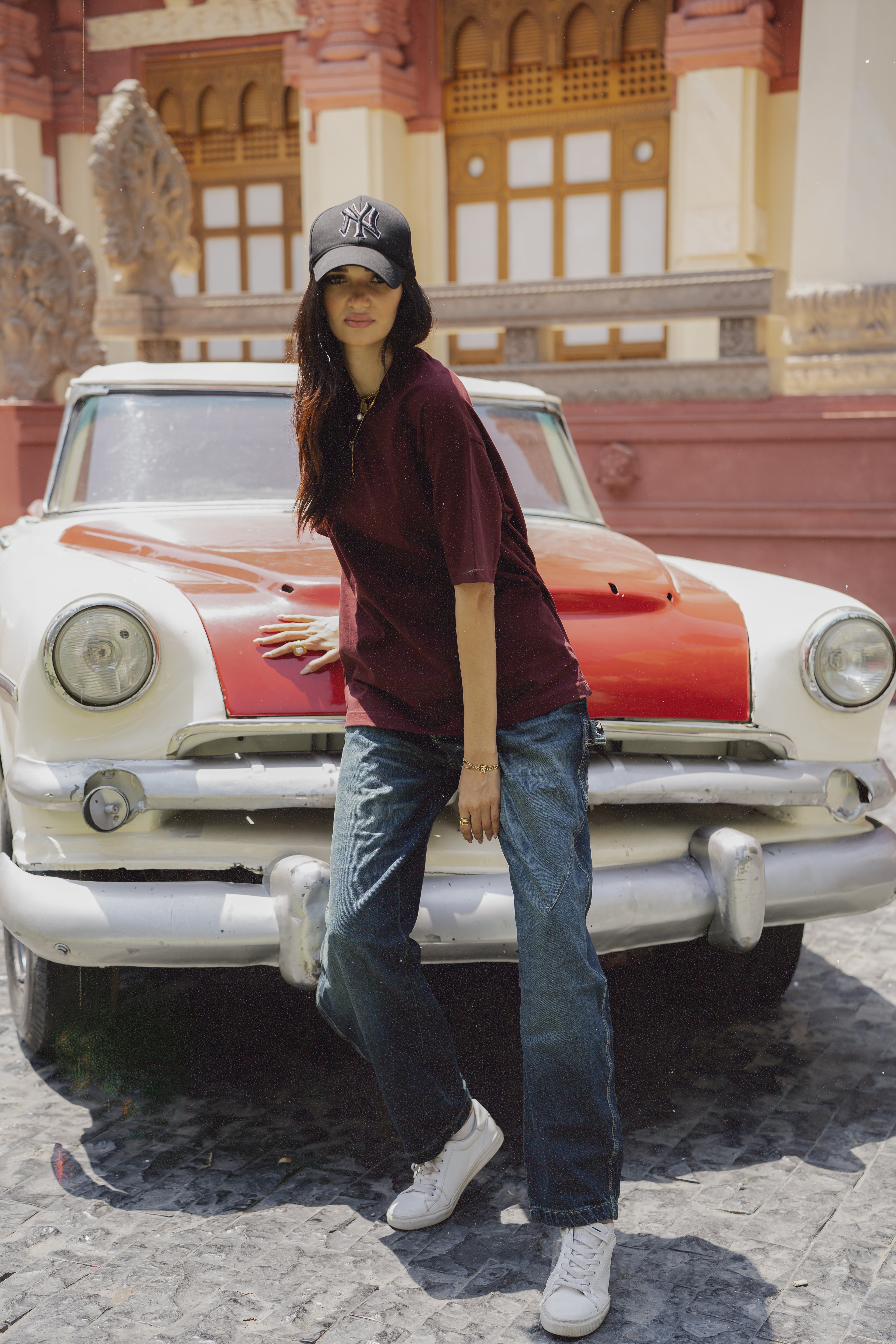 DRIZZ Wide-Leg Cargo Jeans BLUE