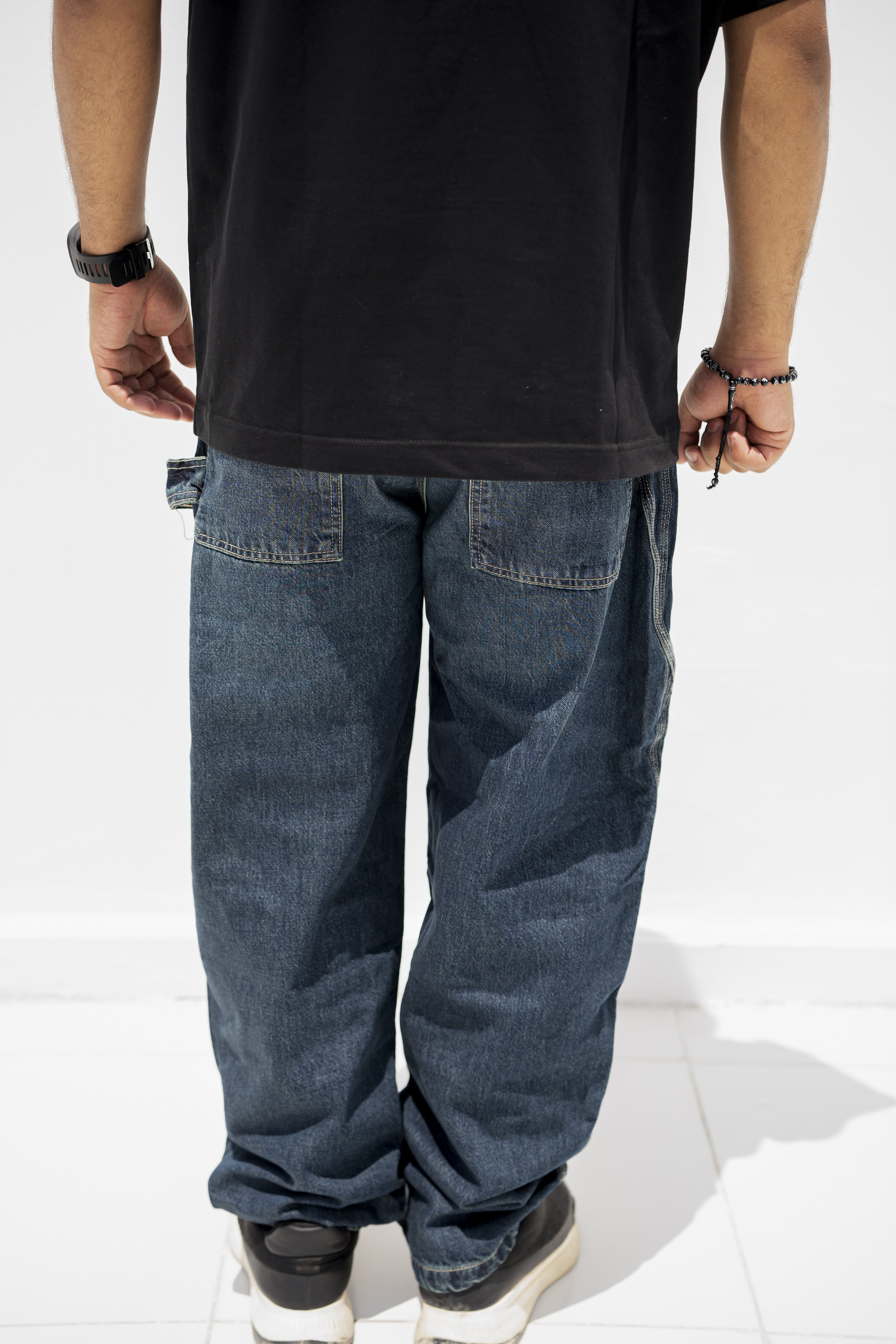 DRIZZ Wide-Leg Cargo Jeans BLUE