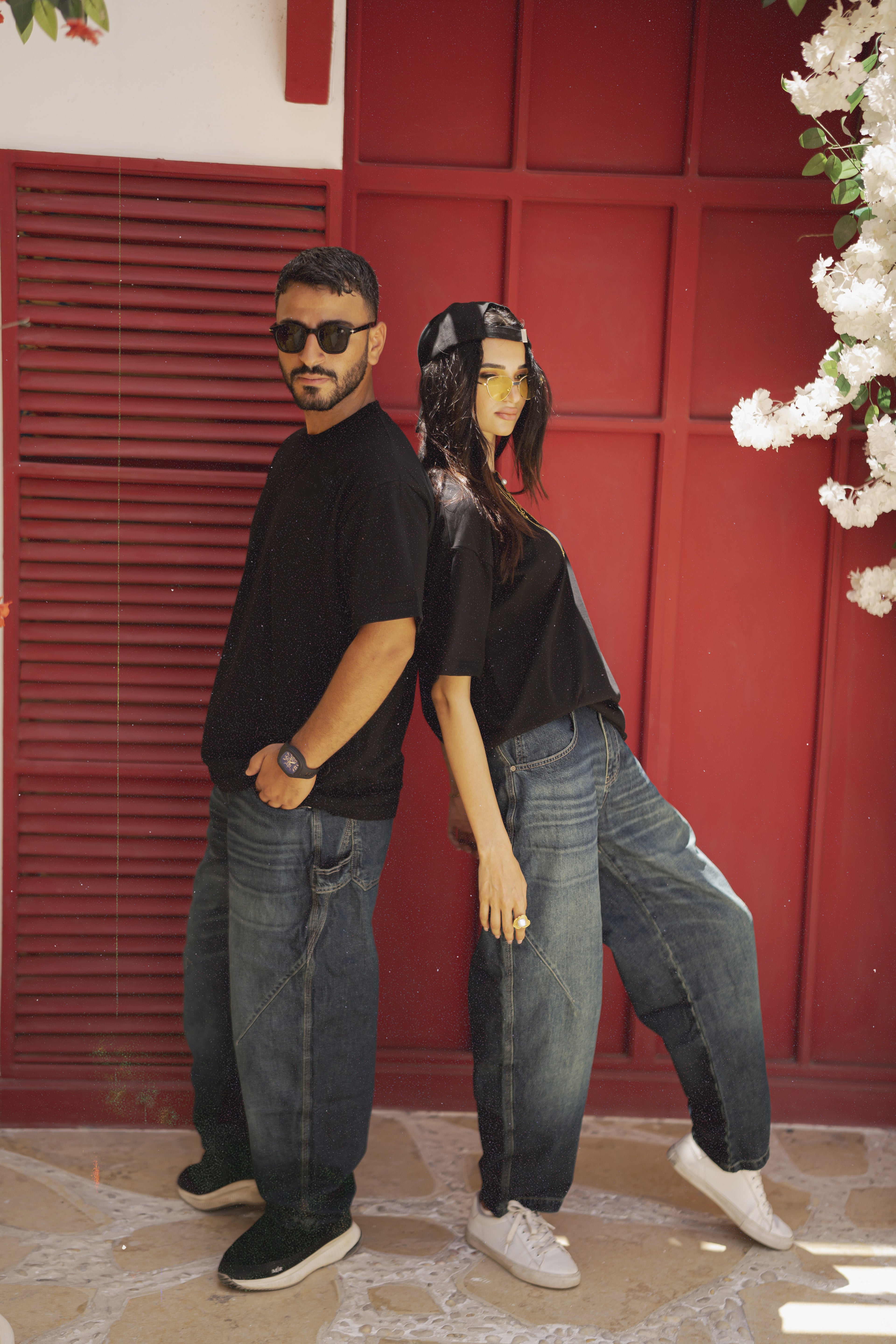 DRIZZ Wide-Leg Cargo Jeans BLUE