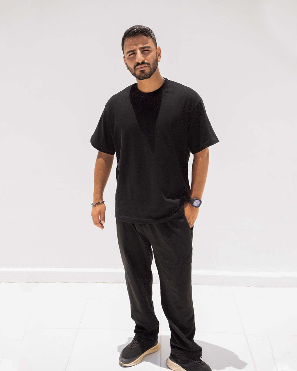 Classic All-Black Outfit Set – T-Shirt & Pants
